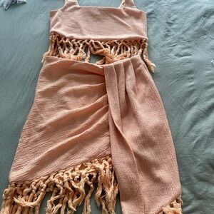 Peach Fringe Two-Piece Set